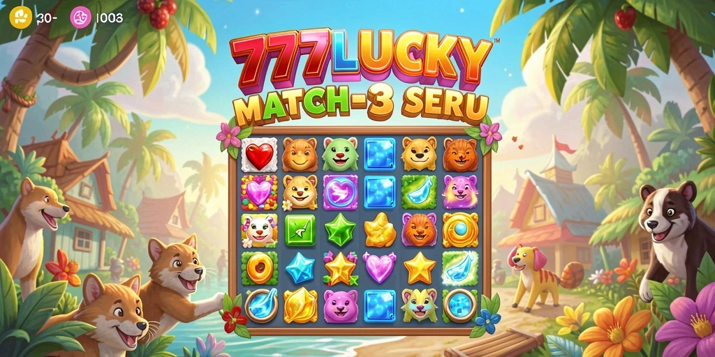 Gameplay seru mencocokkan permata di 777LUCKY