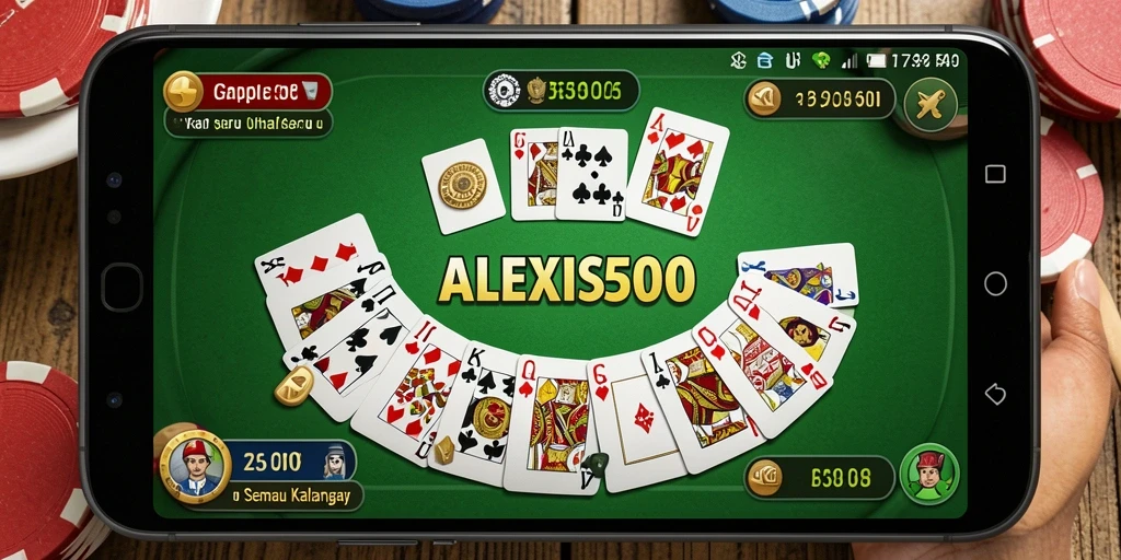 Tampilan gameplay Gaple yang mendebarkan di ALEXIS500.