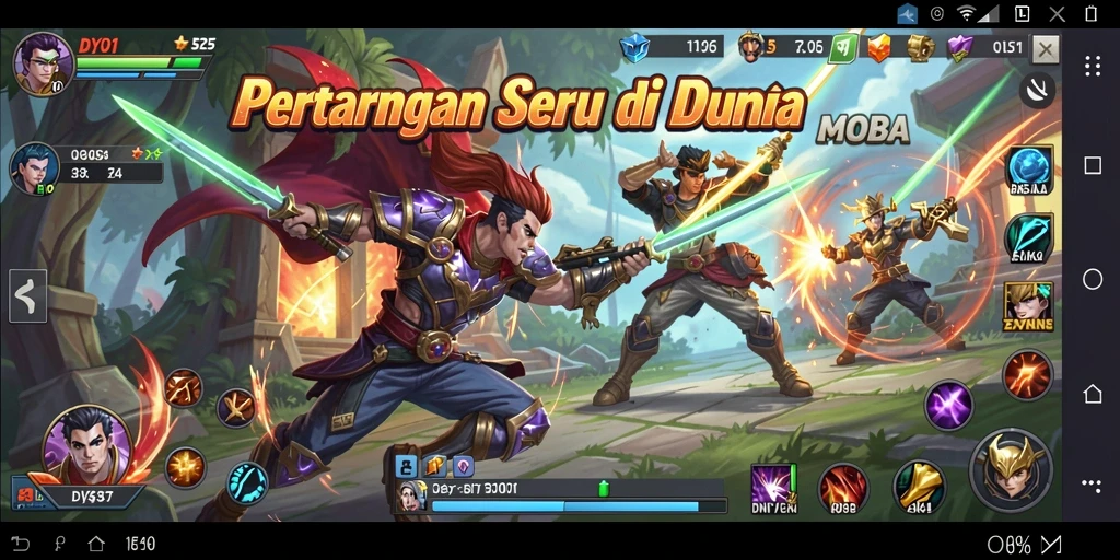 Tampilan gameplay seru DY01 dalam pertarungan antar tim.