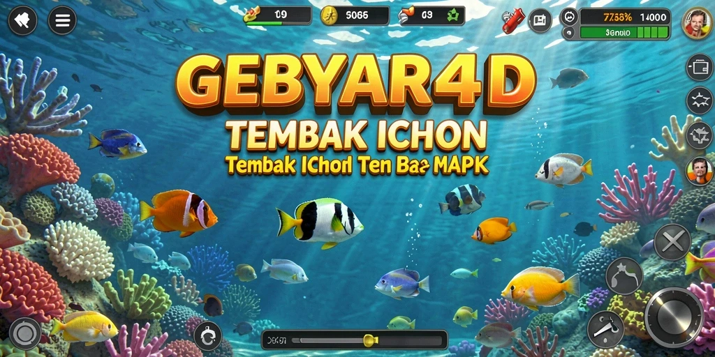 Tampilan gameplay GEBYAR4D yang menyenangkan saat menembak ikan.