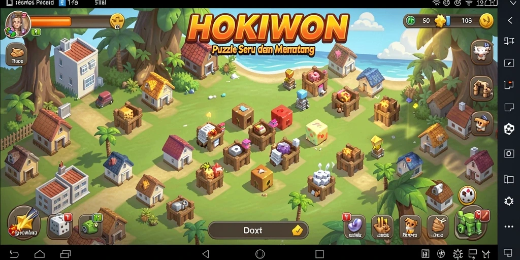 Tampilan gameplay menantang di HOKIWON dengan level puzzle kreatif.