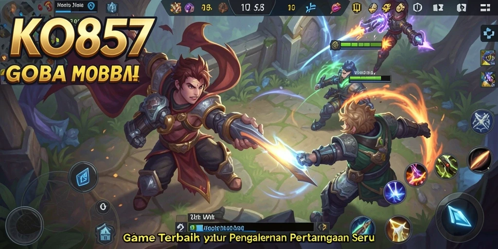 Tampilan seru gameplay MOBA di KO857 dengan pertarungan hero yang menegangkan.