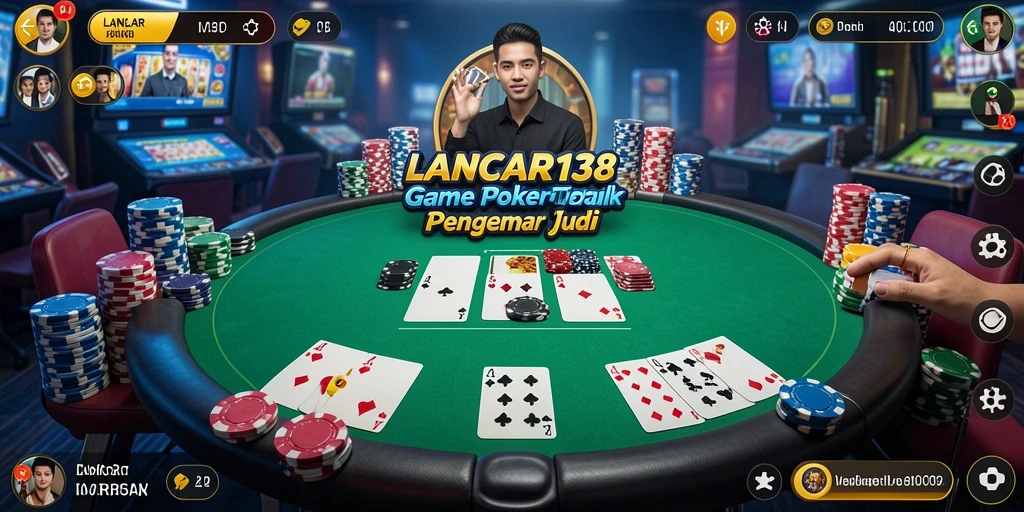 Tangkapan layar utama LANCAR138 menampilkan gameplay Poker yang mendebarkan.