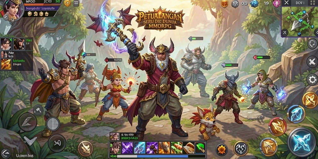 Screenshot menarik dari gameplay MPOID yang menggambarkan aksi seru MMORPG.