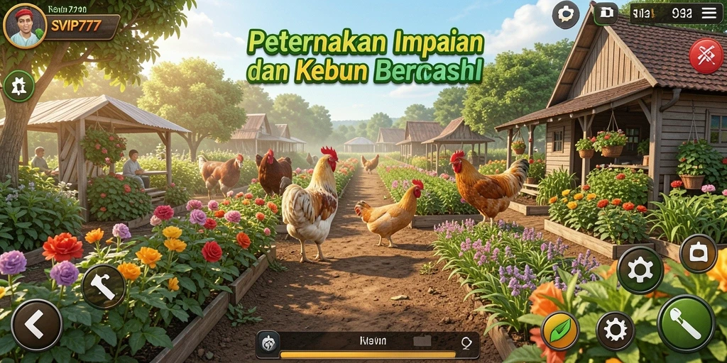 Tangkapan layar gameplay <strong>SVIP777</strong> menunjukkan aktivitas bertani yang seru.