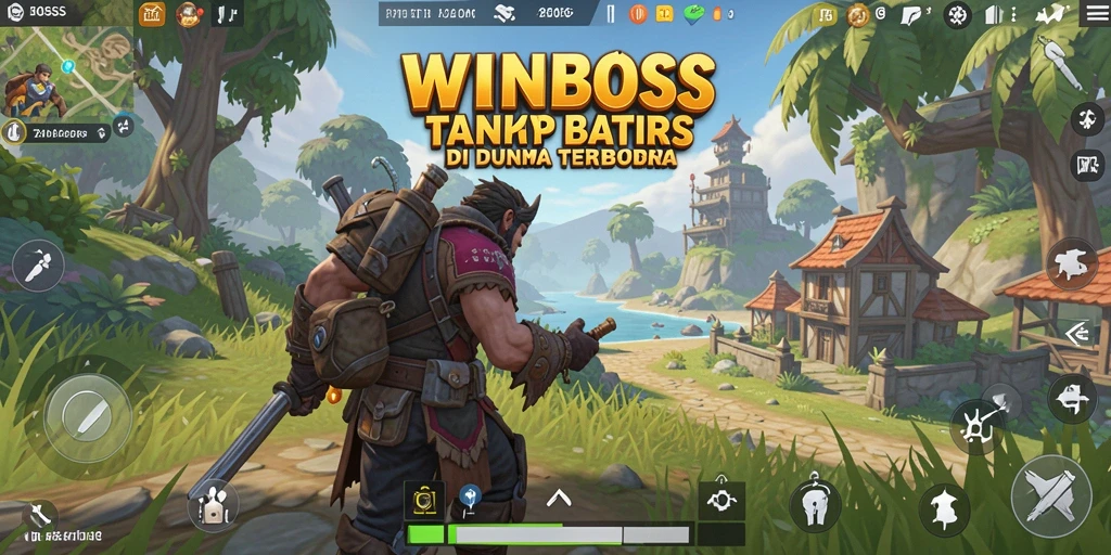Screenshot gameplay <strong>WINBOSS</strong> yang menunjukkan eksplorasi dunia terbuka.
